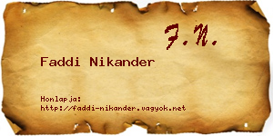 Faddi Nikander névjegykártya